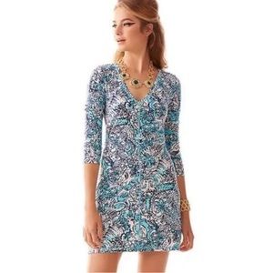 Lilly Pulitzer Juliet dress in shorely blue, hippy hippy shake print